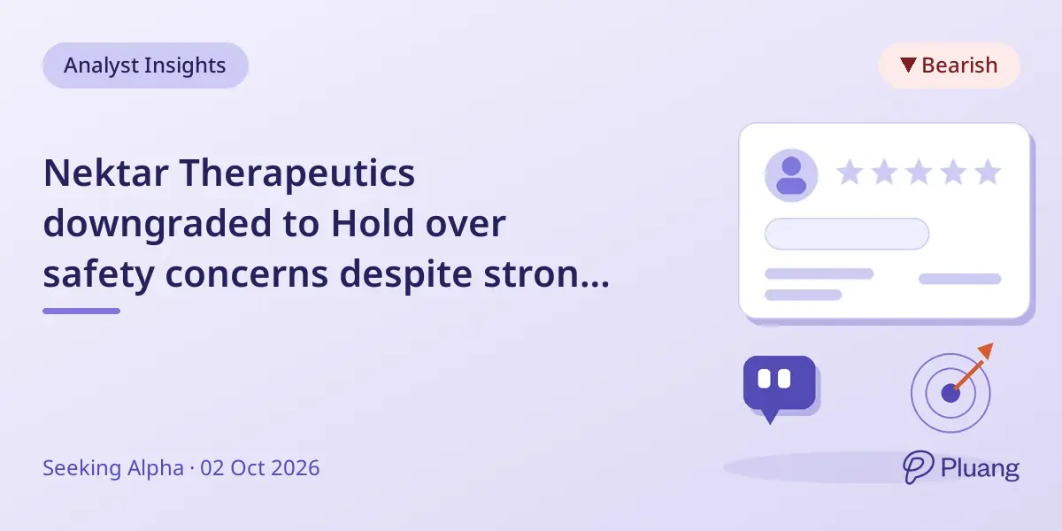 Nektar Therapeutics downgraded to Hold over safety concerns despite strong efficacy data for REZPEG.