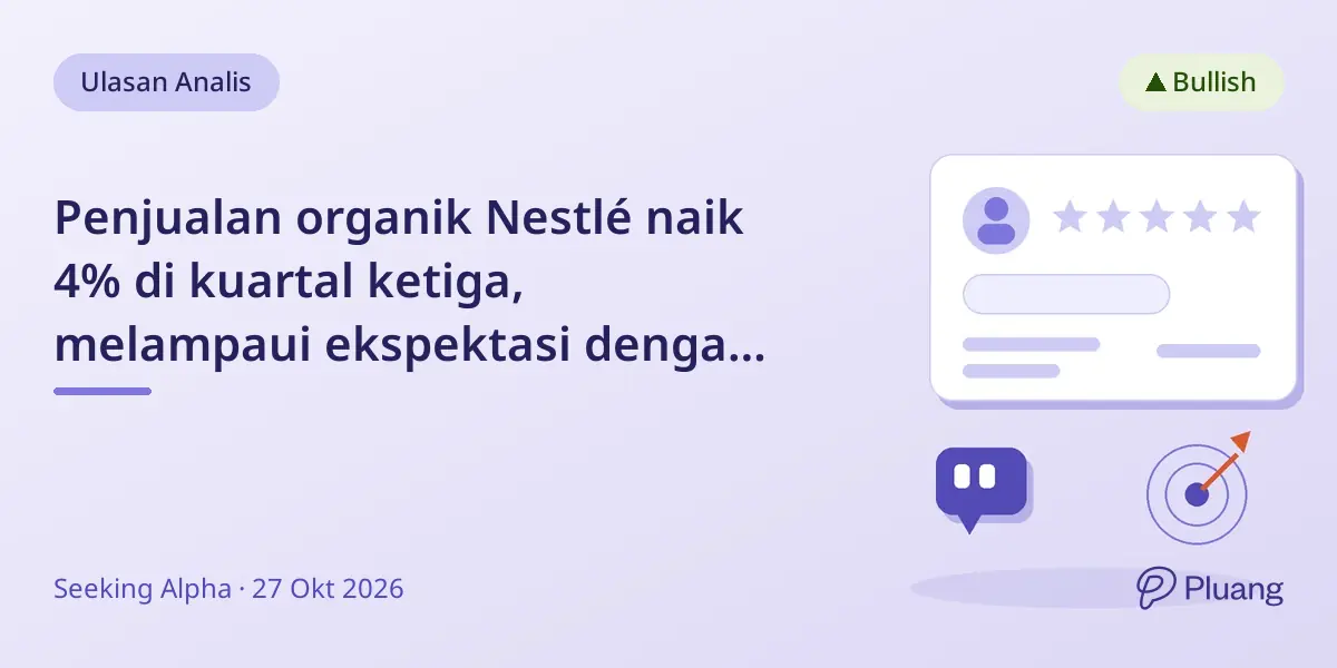 Penjualan organik Nestlé naik 4% di kuartal ketiga, melampaui ekspektasi dengan pertumbuhan kuat di pasar utama.