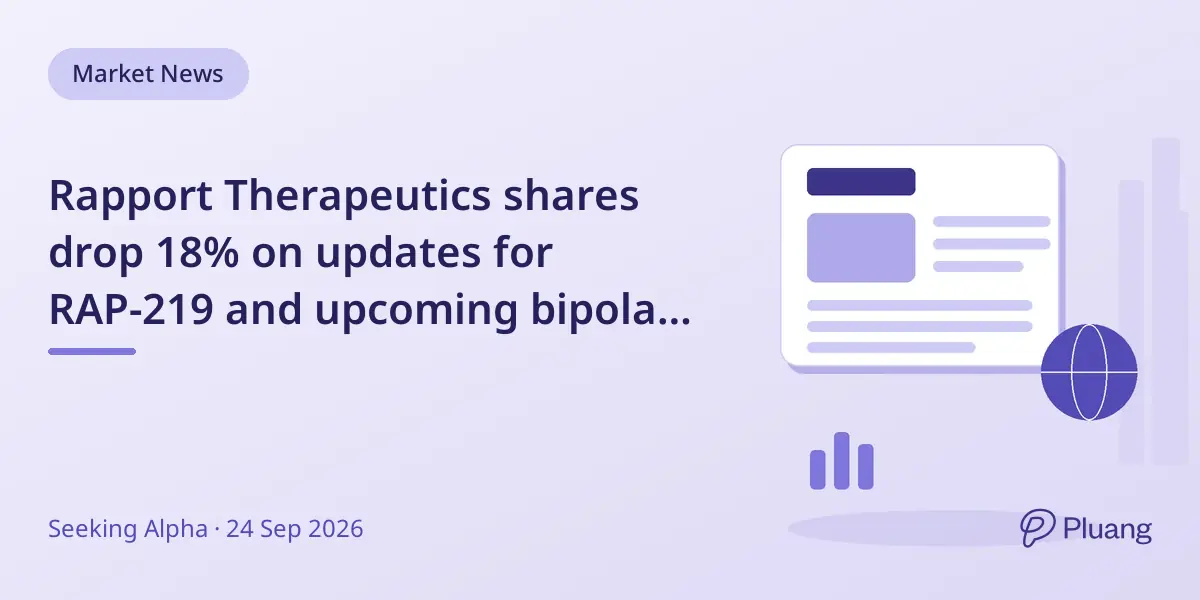 Rapport Therapeutics shares drop 18% on updates for RAP-219 and upcoming bipolar mania trial data