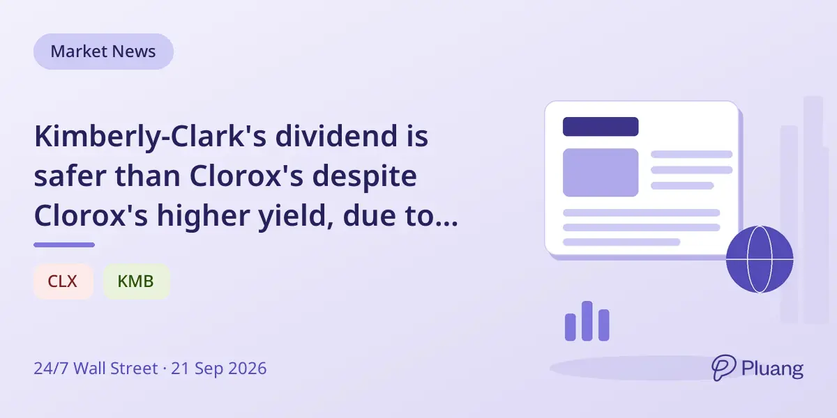 Kimberly-Clark's dividend is safer than Clorox's despite Clorox's higher yield, due to better cash flow and balance sheet.