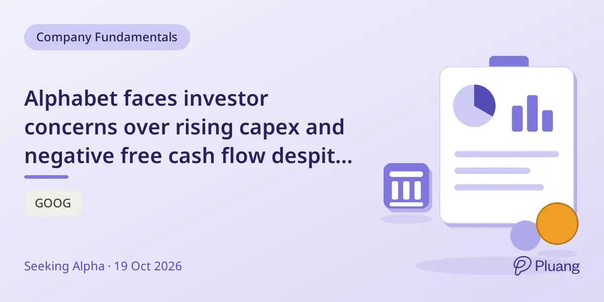 Alphabet faces investor concerns over rising capex and negative free cash flow despite strong revenue growth.