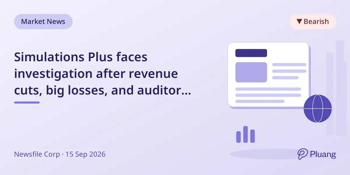 Simulations Plus faces investigation after revenue cuts, big losses, and auditor dismissal hit shares hard