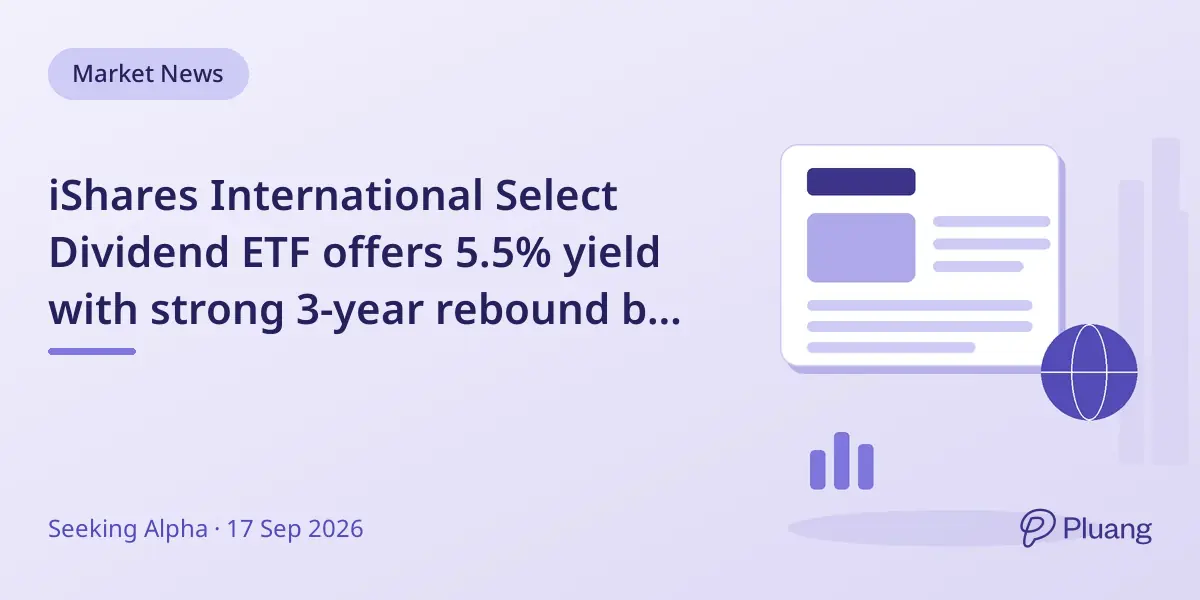 iShares International Select Dividend ETF offers 5.5% yield with strong 3-year rebound but faces near-term risks