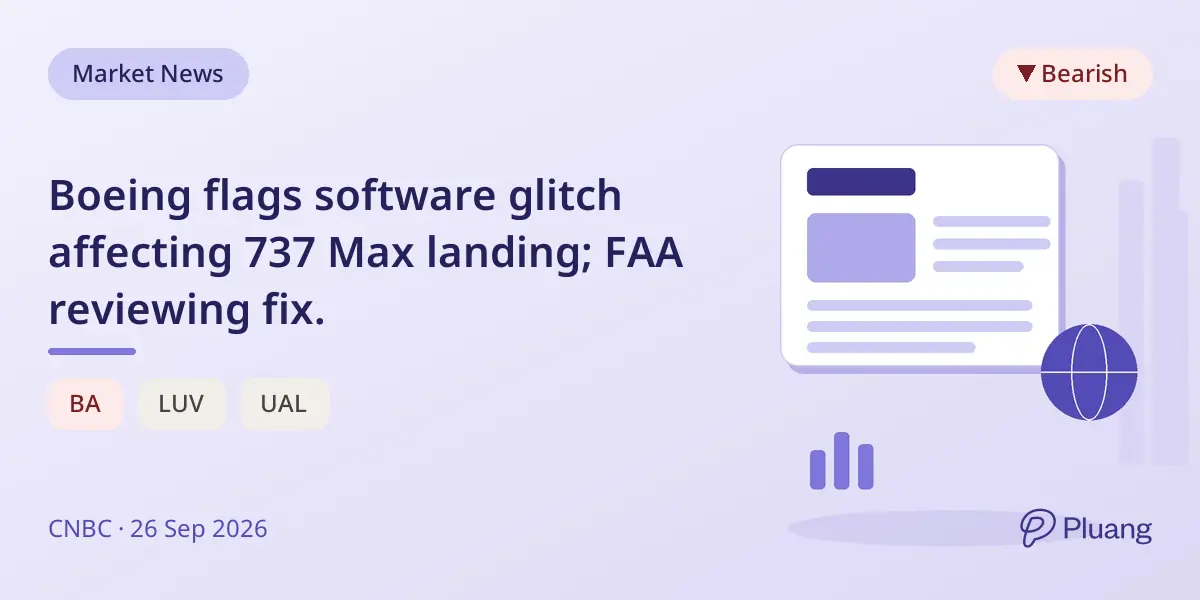 Boeing flags software glitch affecting 737 Max landing; FAA reviewing fix.