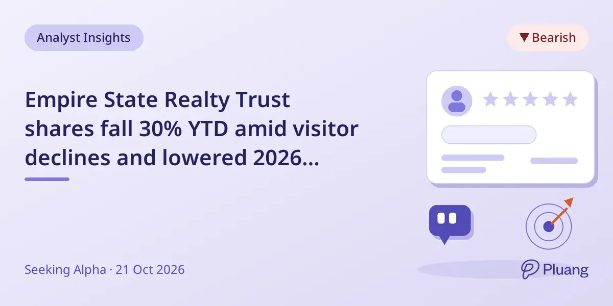 Empire State Realty Trust shares fall 30% YTD amid visitor declines and lowered 2026 earnings forecast