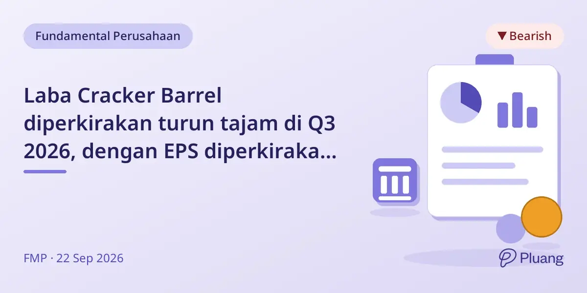 Laba Cracker Barrel diperkirakan turun tajam di Q3 2026, dengan EPS diperkirakan $0,17 dan pendapatan menurun.