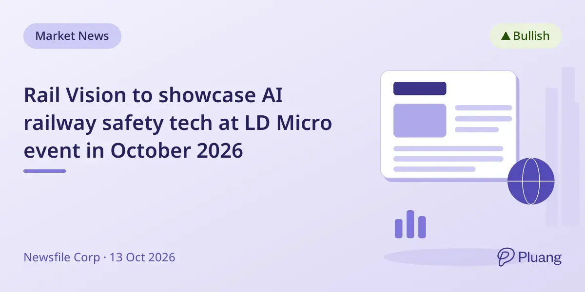Rail Vision to showcase AI railway safety tech at LD Micro event in October 2026