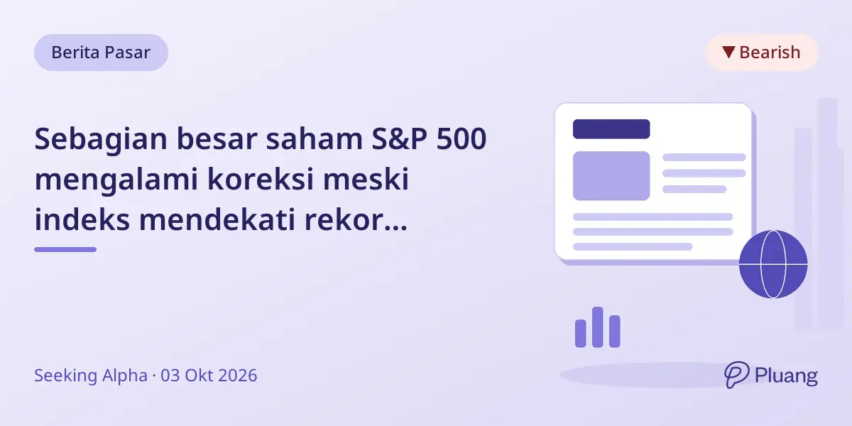 Sebagian besar saham S&P 500 mengalami koreksi meski indeks mendekati rekor tertinggi.