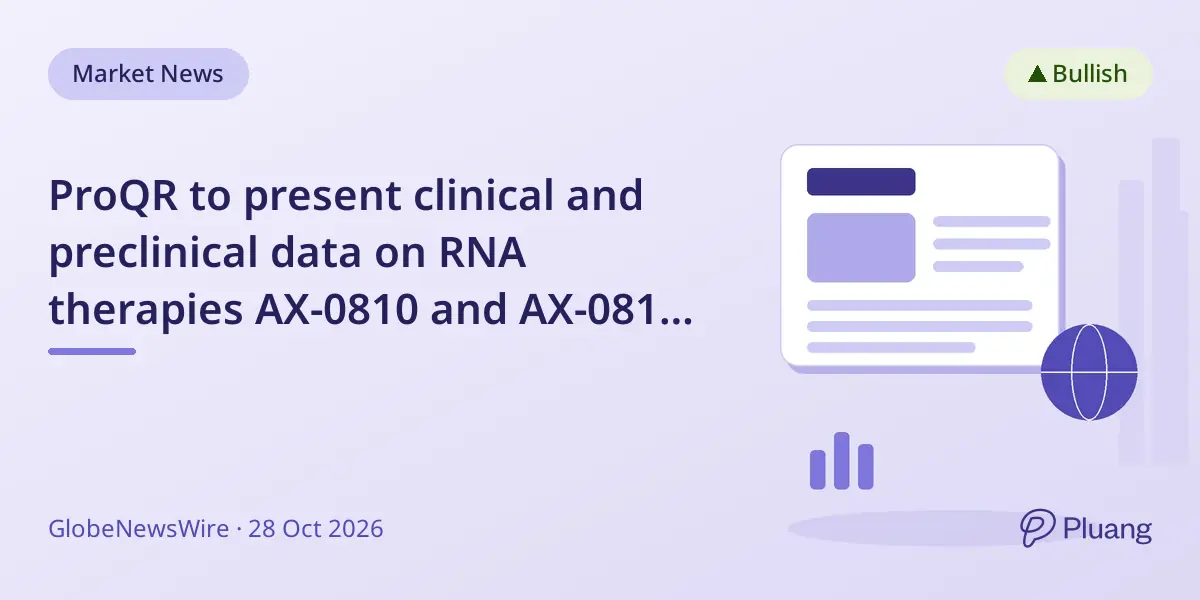 ProQR to present clinical and preclinical data on RNA therapies AX-0810 and AX-0811 at major 2026 conferences
