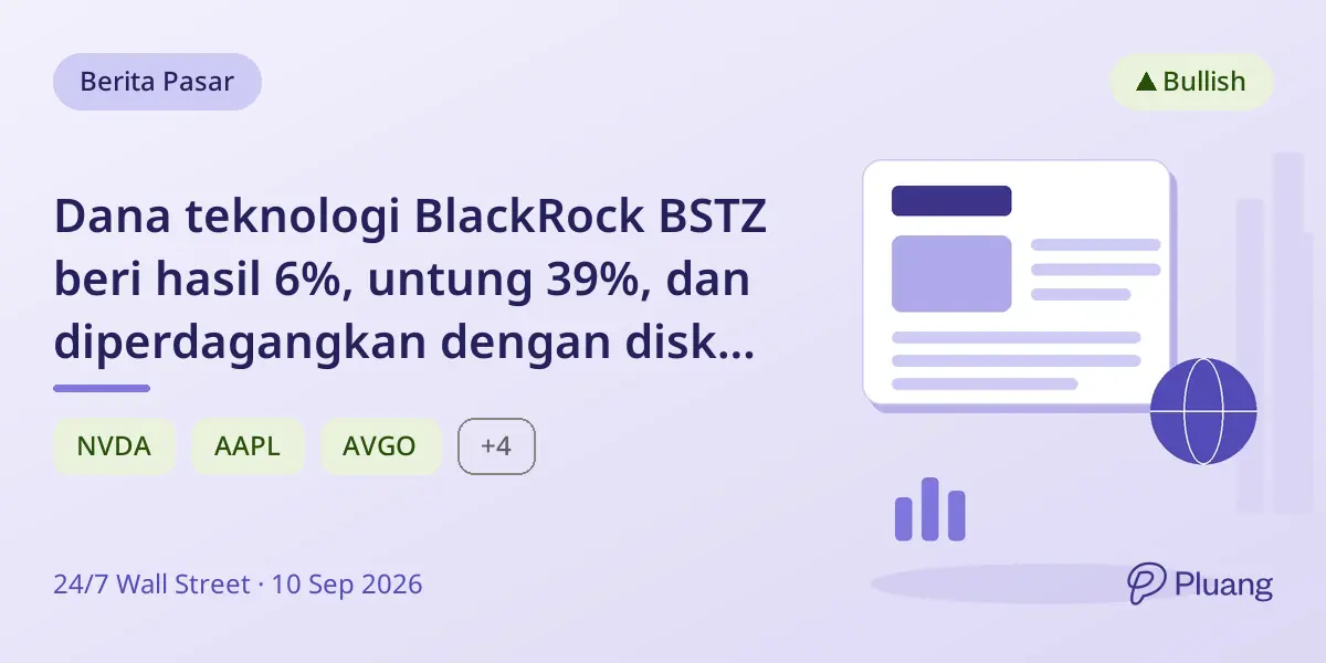 Dana teknologi BlackRock BSTZ beri hasil 6%, untung 39%, dan diperdagangkan dengan diskon 6% hingga 2031.