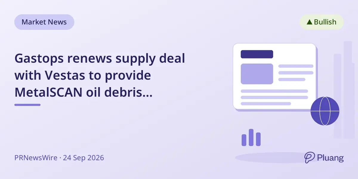 Gastops renews supply deal with Vestas to provide MetalSCAN oil debris monitoring for wind turbines