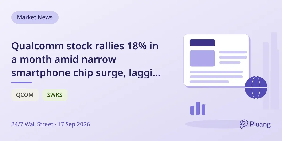 Qualcomm stock rallies 18% in a month amid narrow smartphone chip surge, lagging peers Skyworks and Qorvo.