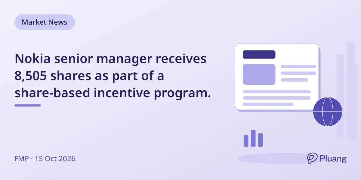 Nokia senior manager receives 8,505 shares as part of a share-based incentive program.
