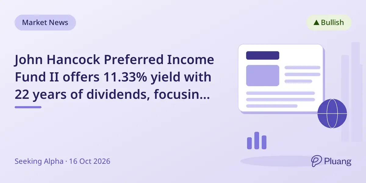 John Hancock Preferred Income Fund II offers 11.33% yield with 22 years of dividends, focusing on preferred securities.