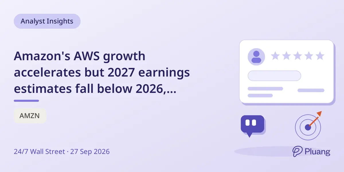 Amazon's AWS growth accelerates but 2027 earnings estimates fall below 2026, raising investment questions below $250.