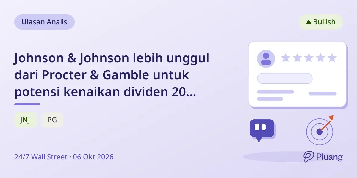 Johnson & Johnson lebih unggul dari Procter & Gamble untuk potensi kenaikan dividen 20 tahun ke depan.