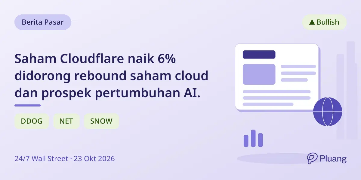 Saham Cloudflare naik 6% didorong rebound saham cloud dan prospek pertumbuhan AI.