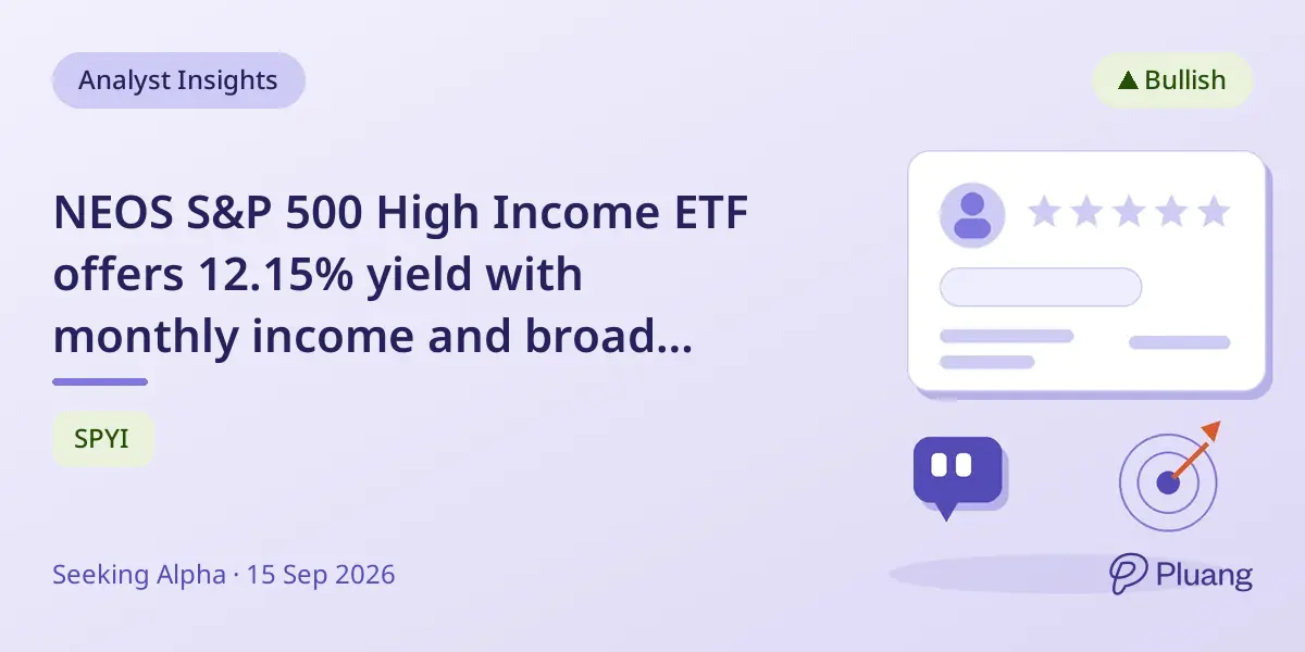 NEOS S&P 500 High Income ETF offers 12.15% yield with monthly income and broad equity exposure.