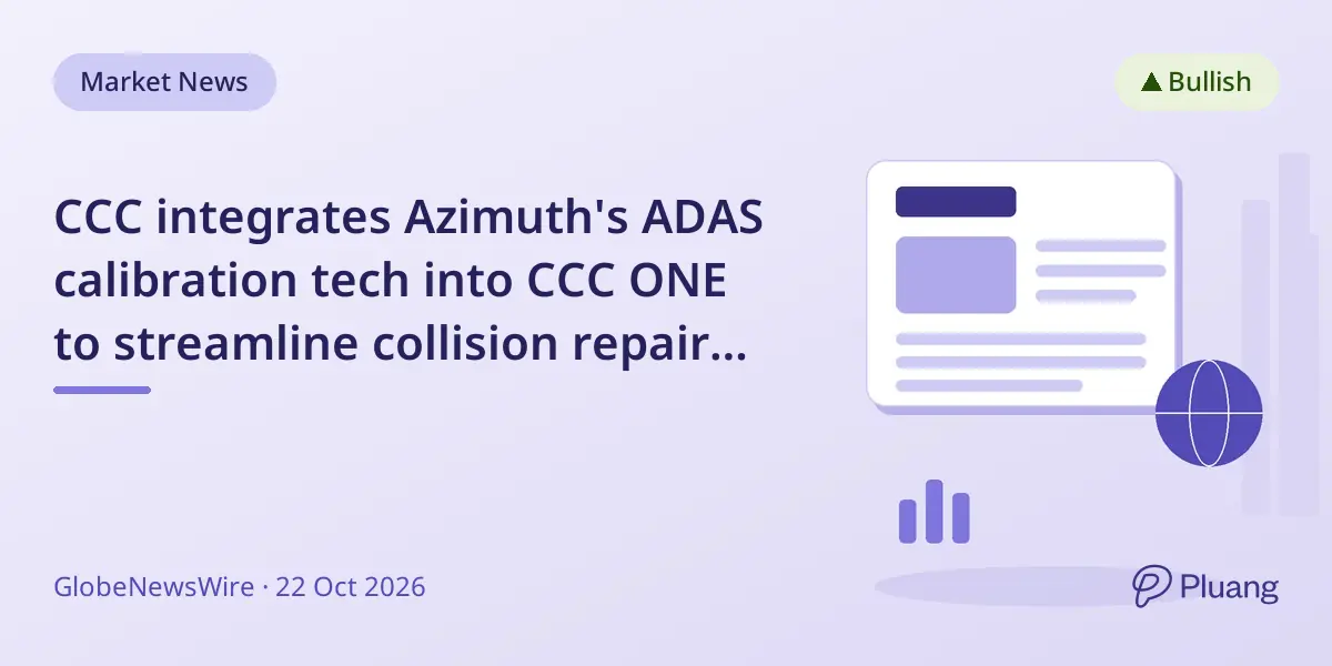 CCC integrates Azimuth's ADAS calibration tech into CCC ONE to streamline collision repair planning.