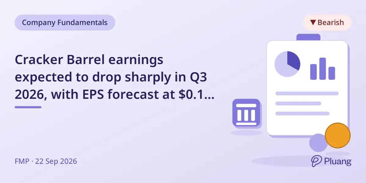 Cracker Barrel earnings expected to drop sharply in Q3 2026, with EPS forecast at $0.17 and revenue down.