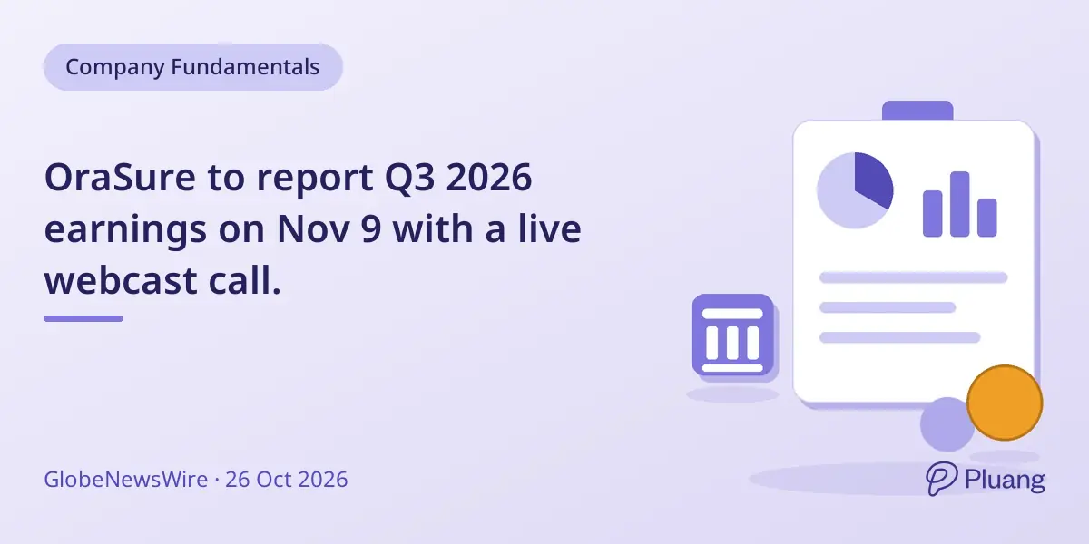 OraSure to report Q3 2026 earnings on Nov 9 with a live webcast call.