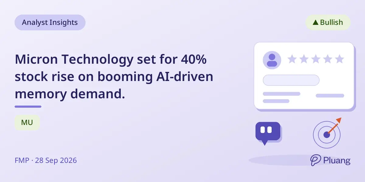 Micron Technology set for 40% stock rise on booming AI-driven memory demand.