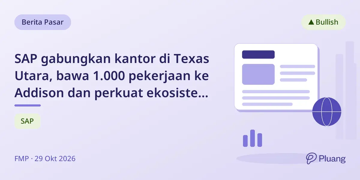 SAP gabungkan kantor di Texas Utara, bawa 1.000 pekerjaan ke Addison dan perkuat ekosistem teknologi lokal.