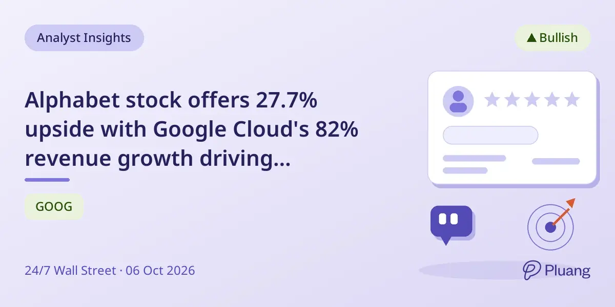 Alphabet stock offers 27.7% upside with Google Cloud's 82% revenue growth driving optimism.