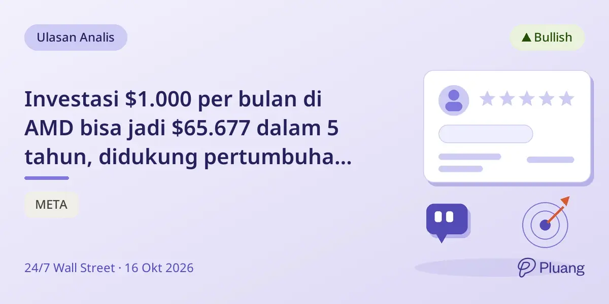 Investasi $1.000 per bulan di AMD bisa jadi $65.677 dalam 5 tahun, didukung pertumbuhan AI dan data center.