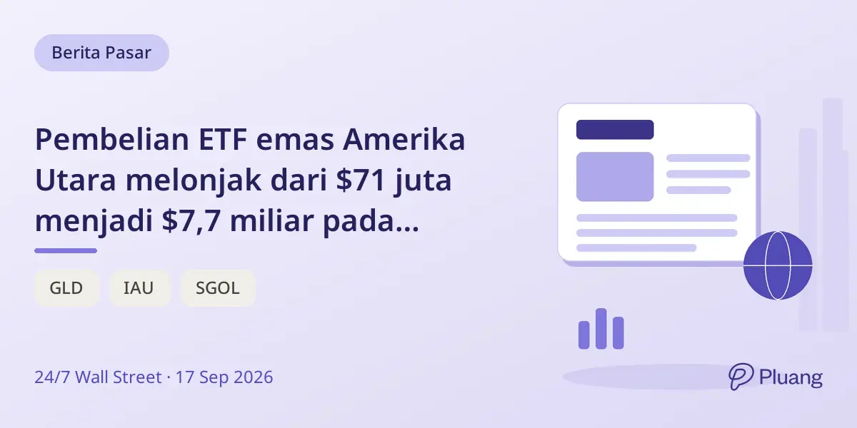 Pembelian ETF emas Amerika Utara melonjak dari $71 juta menjadi $7,7 miliar pada Agustus.