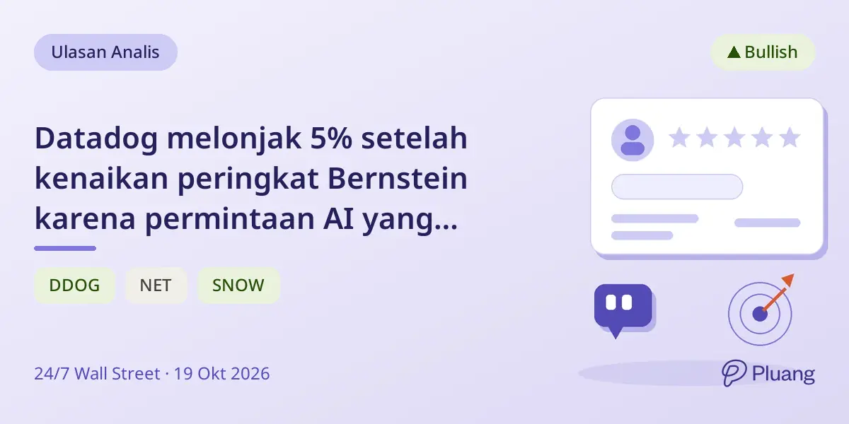 Datadog melonjak 5% setelah kenaikan peringkat Bernstein karena permintaan AI yang kuat.
