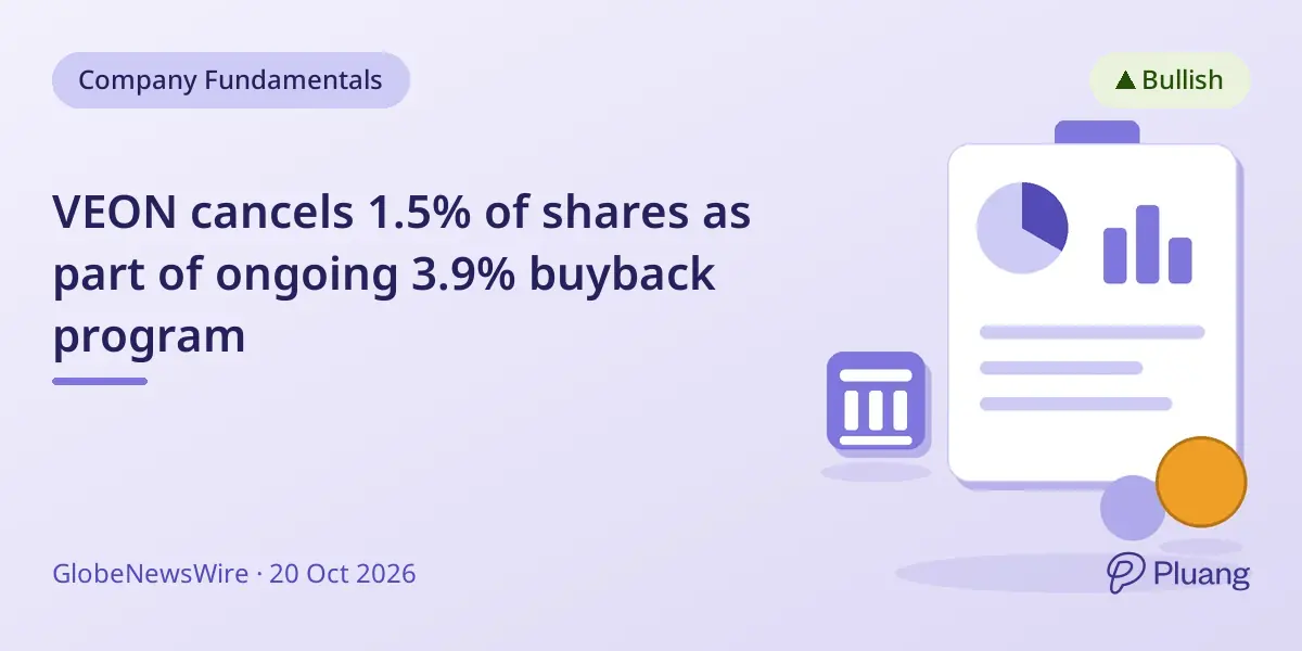 VEON cancels 1.5% of shares as part of ongoing 3.9% buyback program