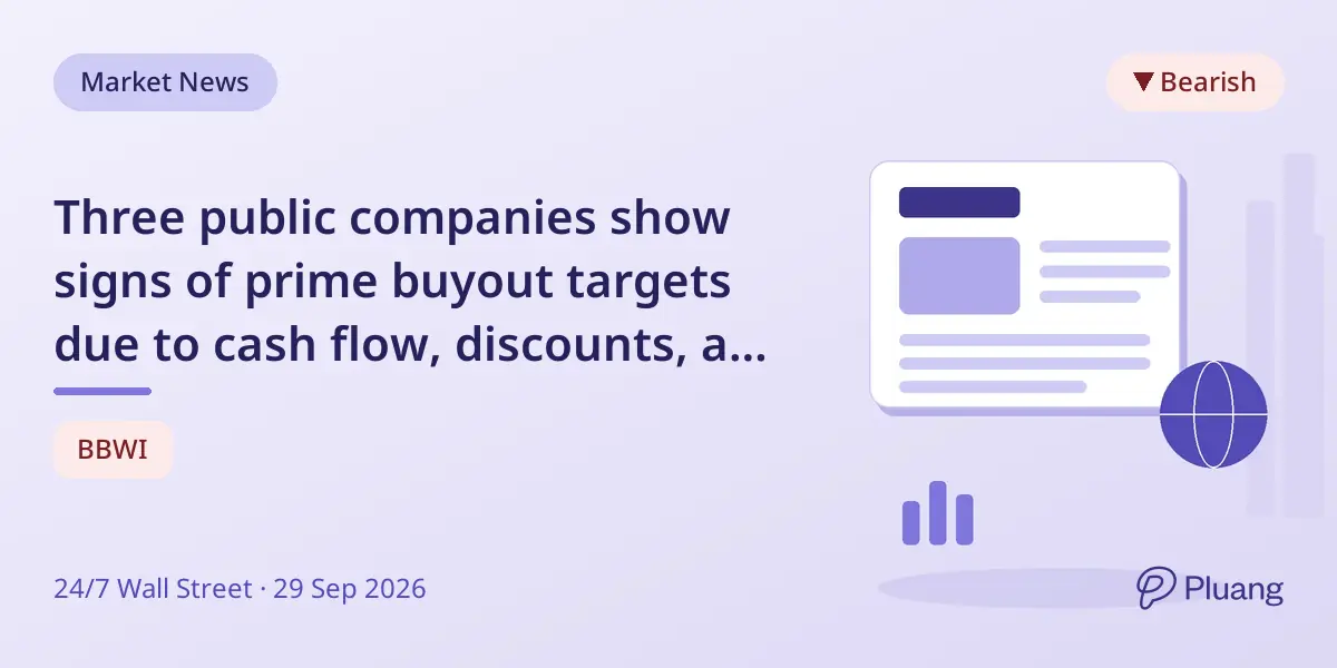 Three public companies show signs of prime buyout targets due to cash flow, discounts, and operational potential.