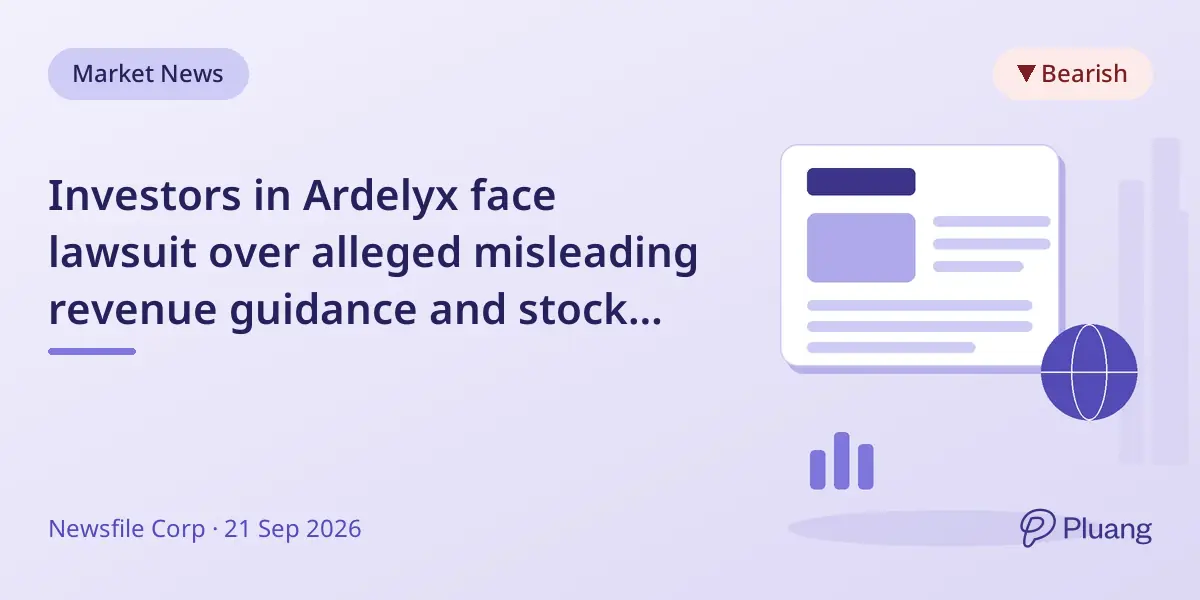 Investors in Ardelyx face lawsuit over alleged misleading revenue guidance and stock drop.