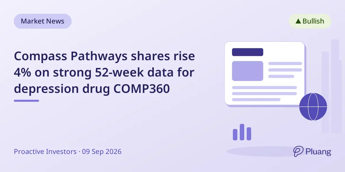 Compass Pathways shares rise 4% on strong 52-week data for depression drug COMP360