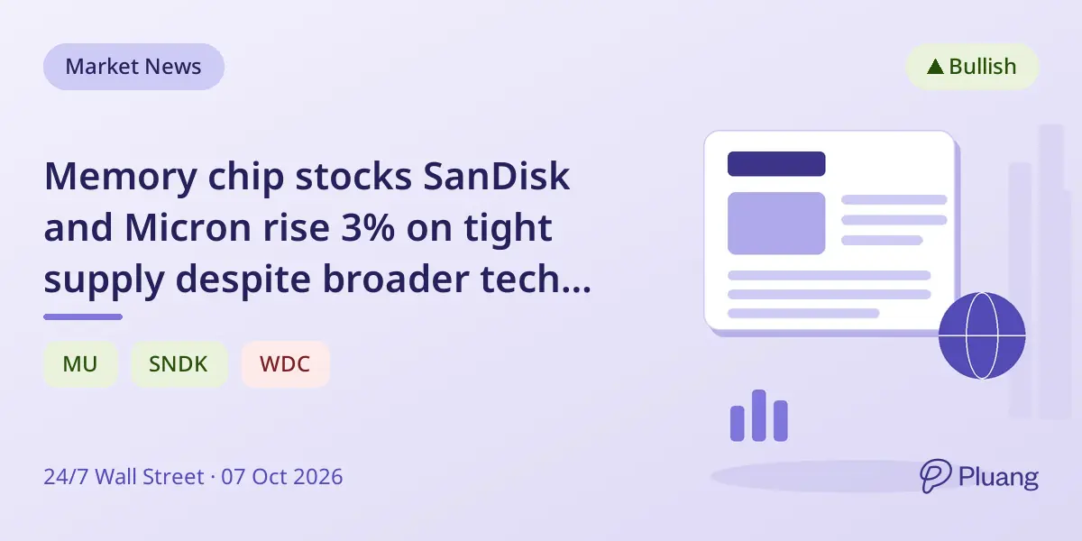 Memory chip stocks SanDisk and Micron rise 3% on tight supply despite broader tech weakness