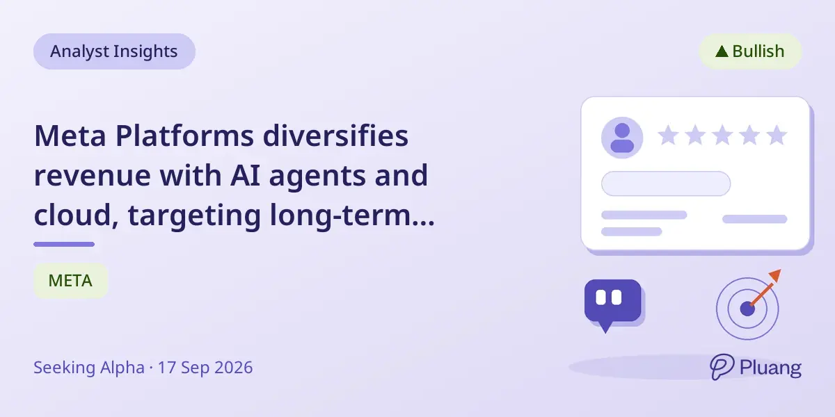 Meta Platforms diversifies revenue with AI agents and cloud, targeting long-term growth above current stock price.