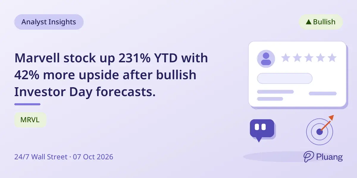 Marvell stock up 231% YTD with 42% more upside after bullish Investor Day forecasts.