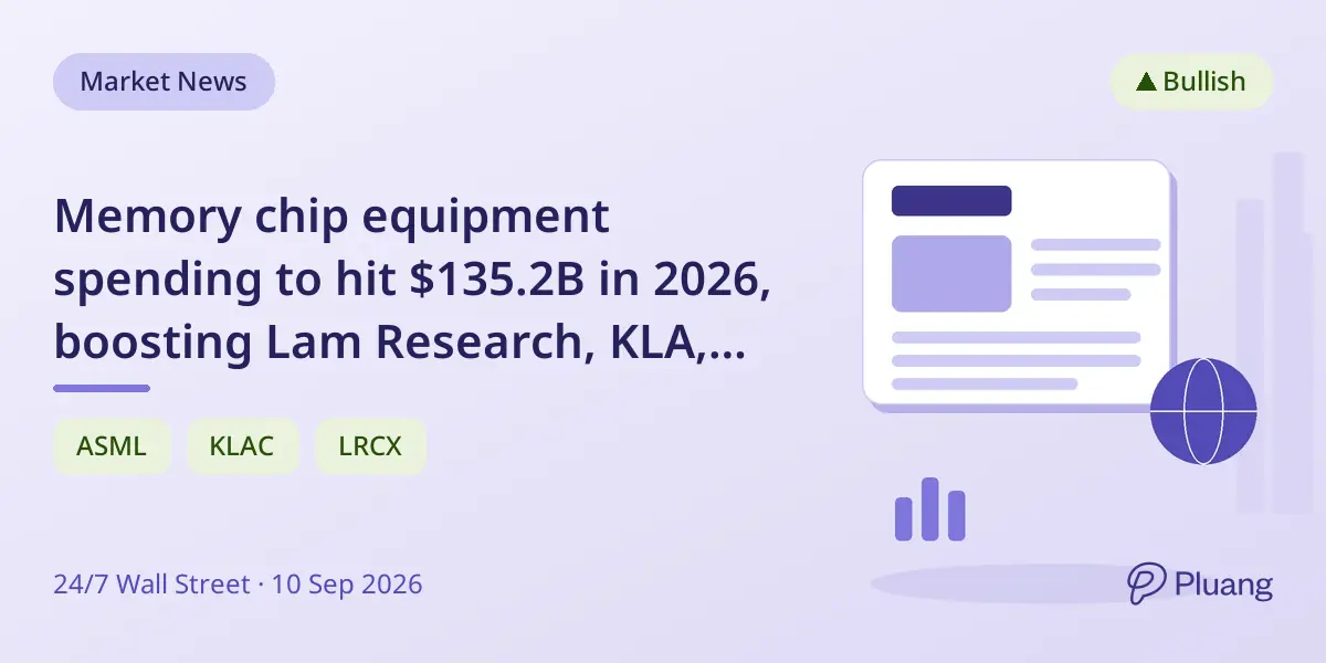 Memory chip equipment spending to hit $135.2B in 2026, boosting Lam Research, KLA, and ASML stocks.