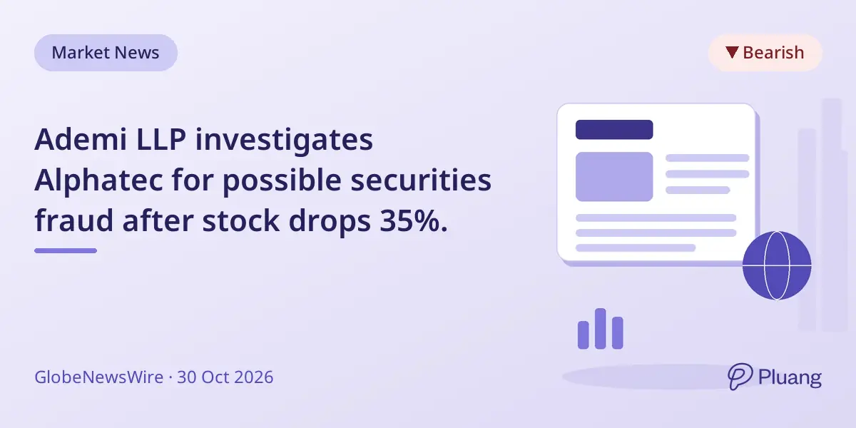 Ademi LLP investigates Alphatec for possible securities fraud after stock drops 35%.