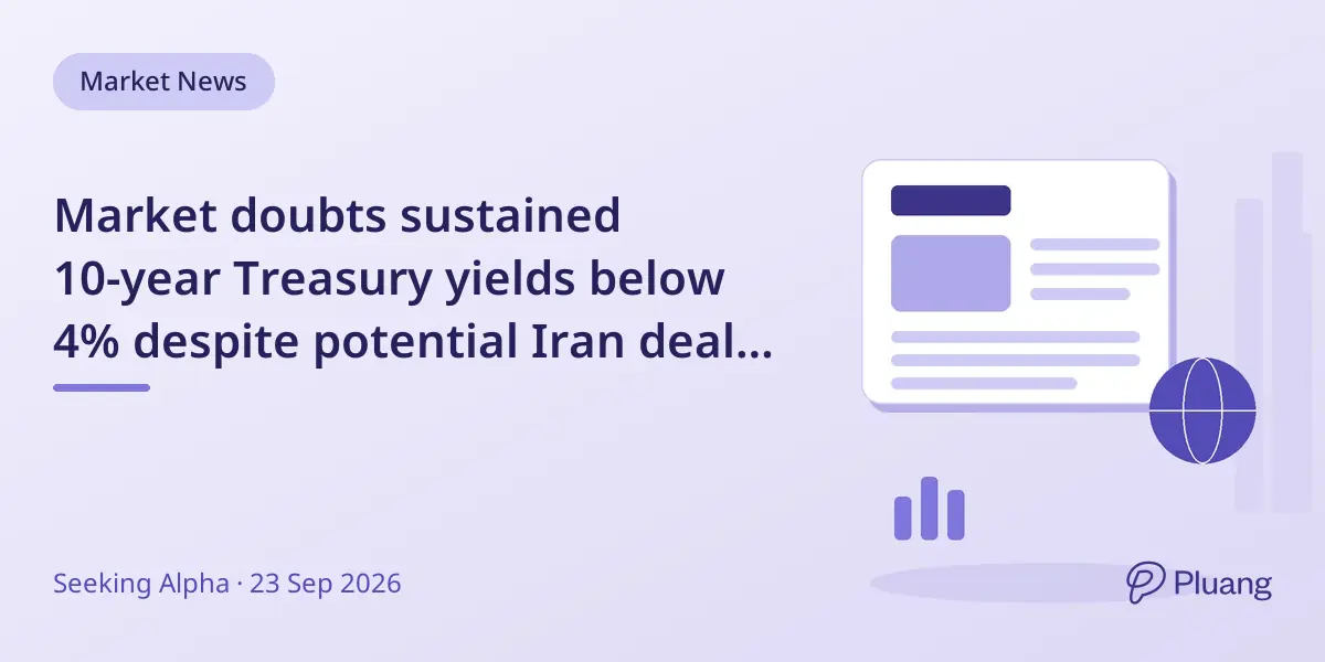 Market doubts sustained 10-year Treasury yields below 4% despite potential Iran deal reopening Strait of Hormuz