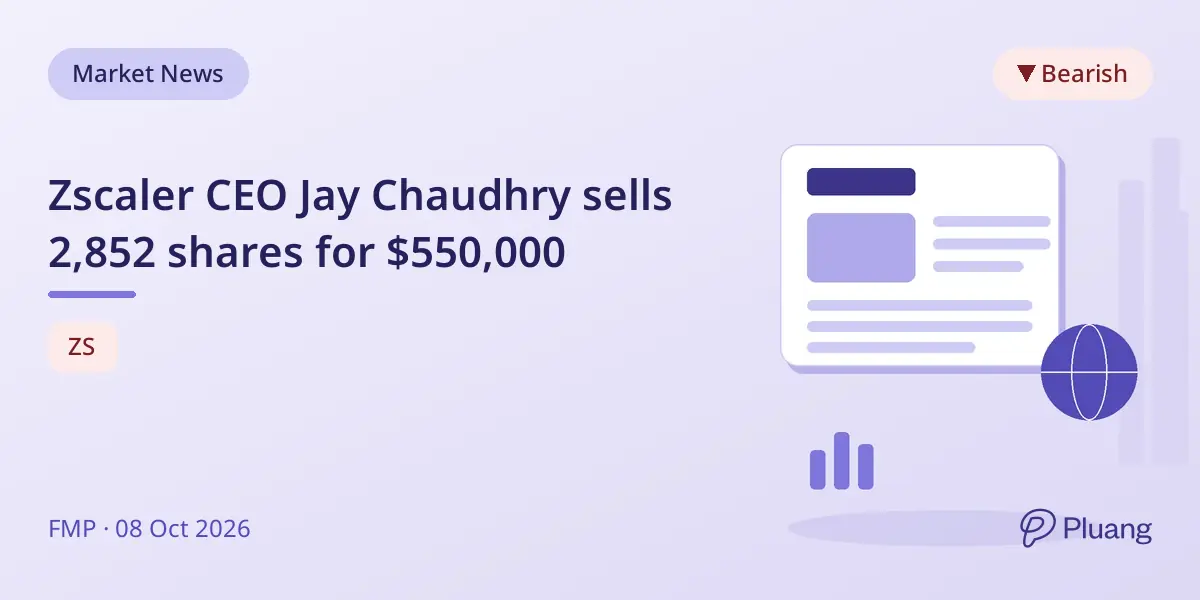 Zscaler CEO Jay Chaudhry sells 2,852 shares for $550,000