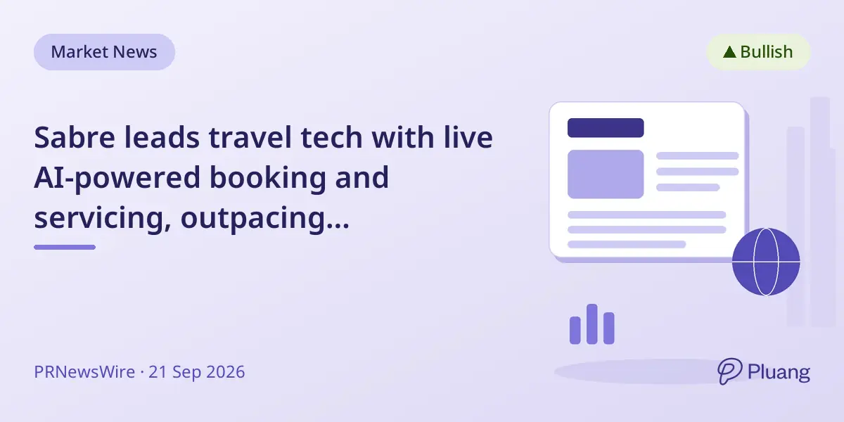 Sabre leads travel tech with live AI-powered booking and servicing, outpacing competitors.