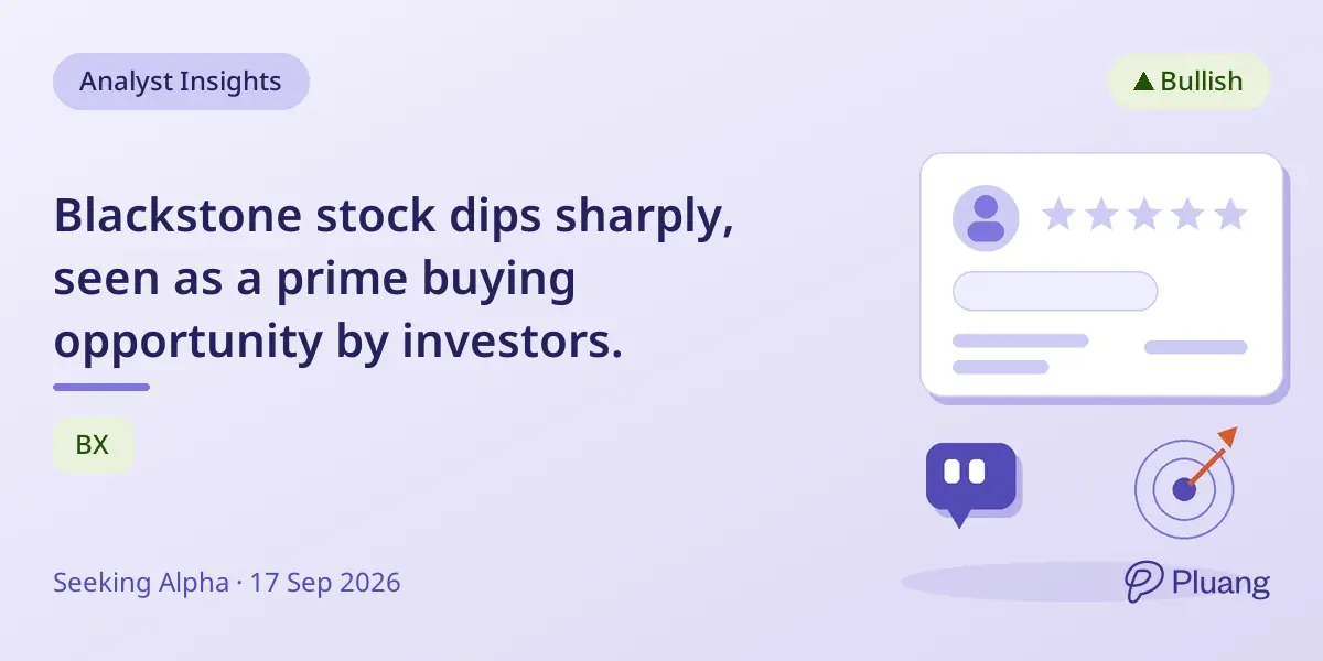 Blackstone stock dips sharply, seen as a prime buying opportunity by investors.
