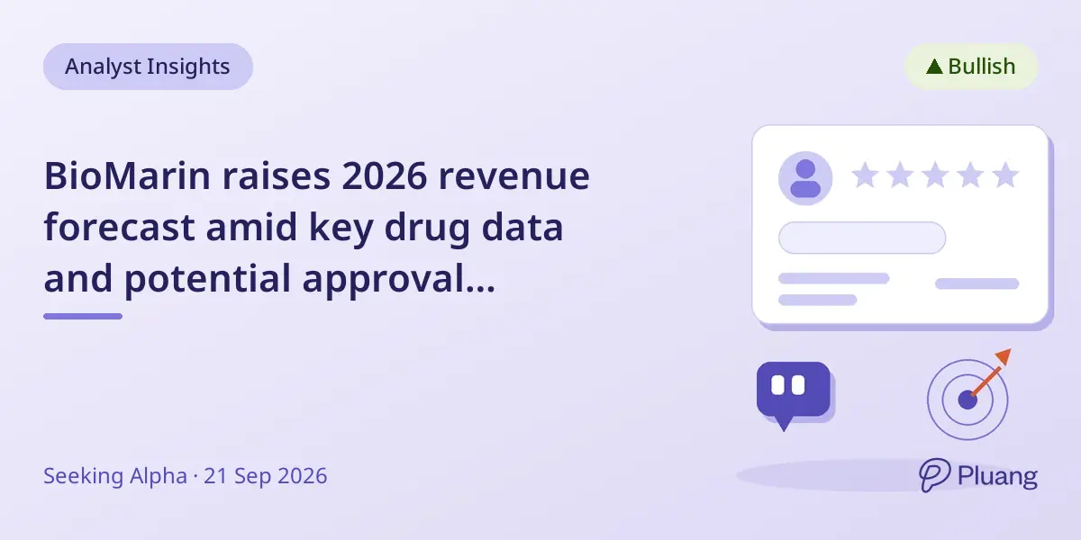 BioMarin raises 2026 revenue forecast amid key drug data and potential approval catalysts.