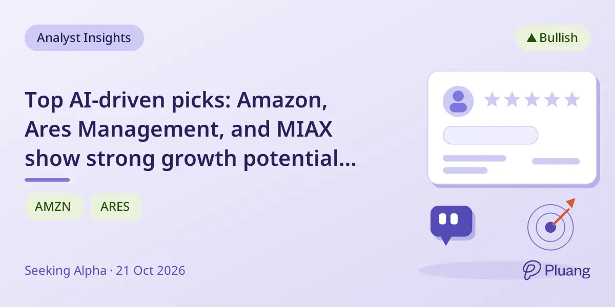 Top AI-driven picks: Amazon, Ares Management, and MIAX show strong growth potential and value.