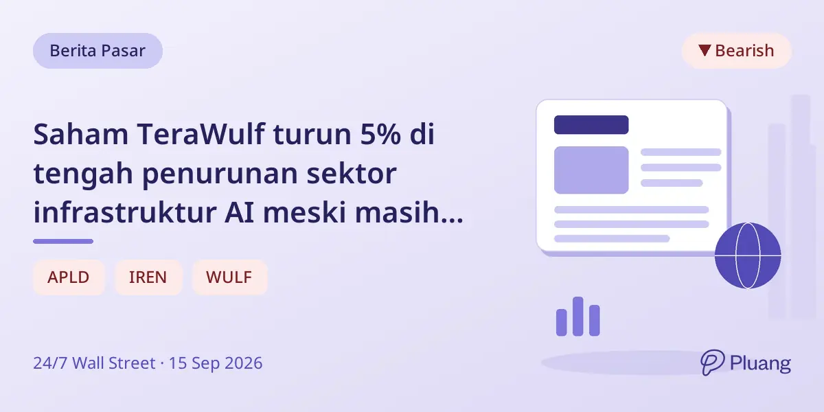 Saham TeraWulf turun 5% di tengah penurunan sektor infrastruktur AI meski masih untung tahun ini.