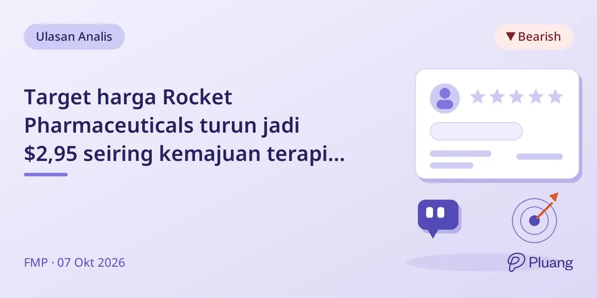 Target harga Rocket Pharmaceuticals turun jadi $2,95 seiring kemajuan terapi gen dan pendanaan baru.