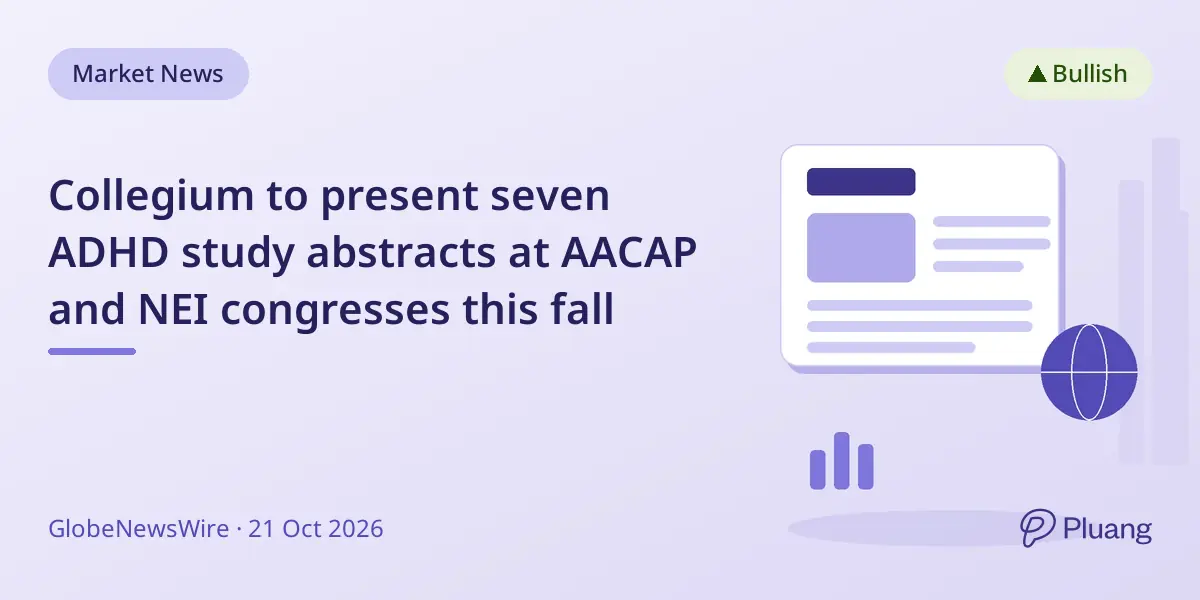 Collegium to present seven ADHD study abstracts at AACAP and NEI congresses this fall