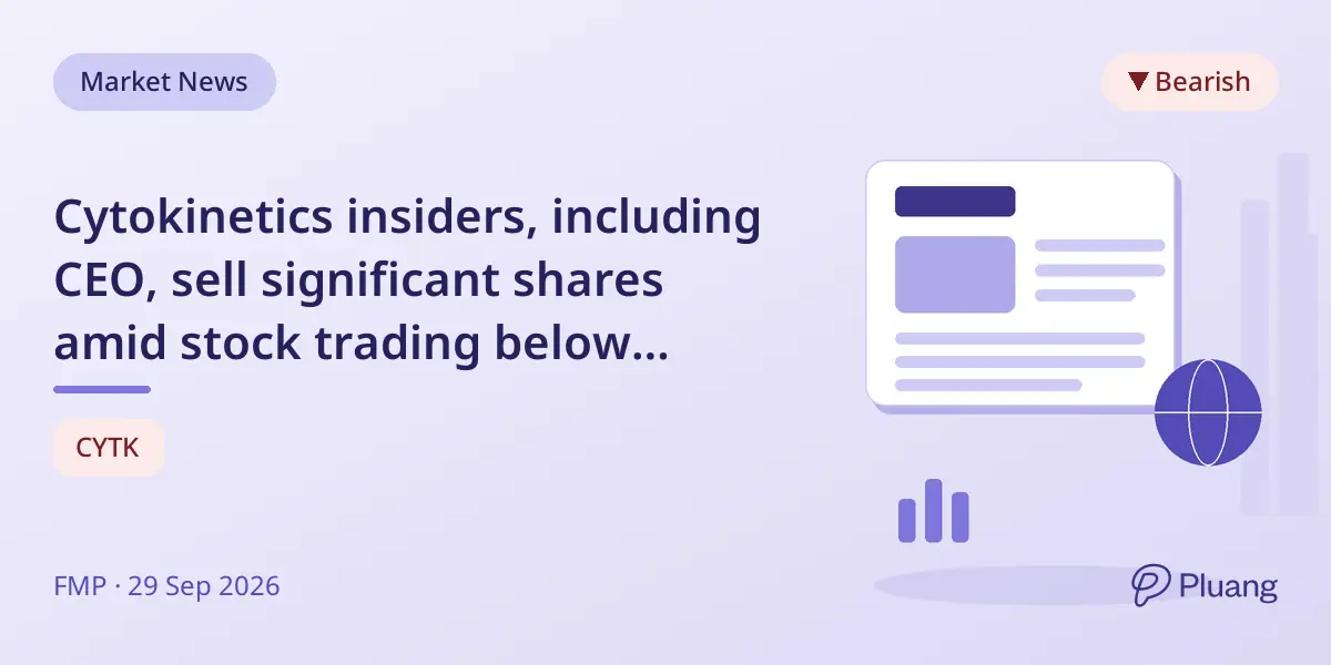 Cytokinetics insiders, including CEO, sell significant shares amid stock trading below moving averages.